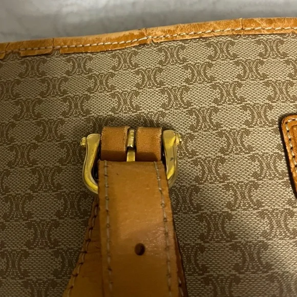 CELINE Classic Macadam Bucket Bag GUC 100% Authentic Brown/Tan- Vintage - Picture 12 of 17